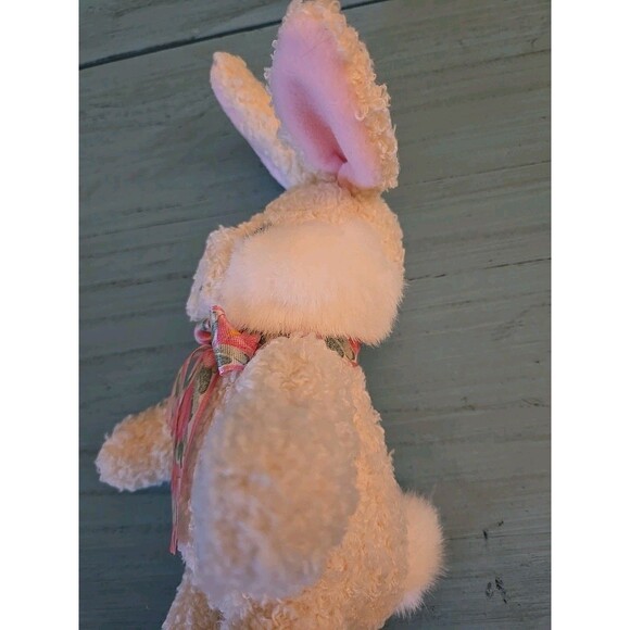 Gund White & Pink Rabbit Plush Bunny Stuffed Animal Toy Frizzi Flower Scarf - Picture 4 of 10